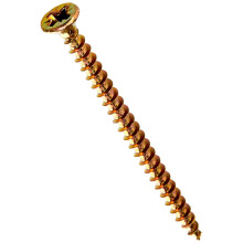 TIMCO Solo Chipboard & Woodscrews - Gold - 3.5 x 50 - Box of 200 - A single thread woodscrew mainly used in various types of timber and man-made