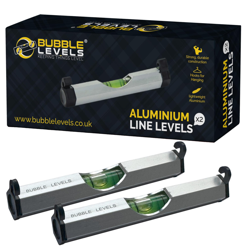 2 Pcs Hanging Bubble Line Level For Building Trades, Engineering, Surveying, Metalworking And Other Equipment Measure (Yellow) (Aluminium) 5051226571497