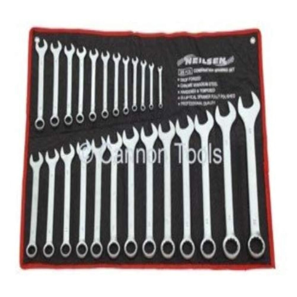Neilsen Ct0795-25Pc Combination Spanner Set 6Â32Mm, Chrome Vanadium | Satin Finish | Ideal For Garage, Workshop And Maintenance Use 5051226611902