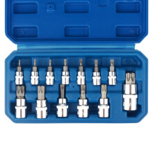 DAYUAN Torx Bit Socket Set 13pcs 3/8" Dr. T8 - T70 E Star Premium S2 Alloy Steel Cr-V Steel Star Socket Torx Bits Metric 1/4, 3/8 and 1/2-Inch Drive
