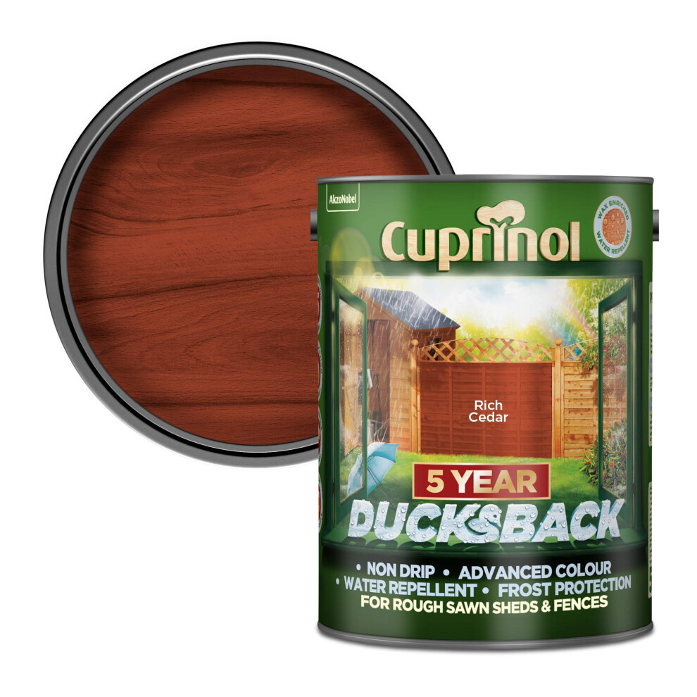 Cuprinol Ducksback Shed & Fence Paint - Rich Cedar - 5L