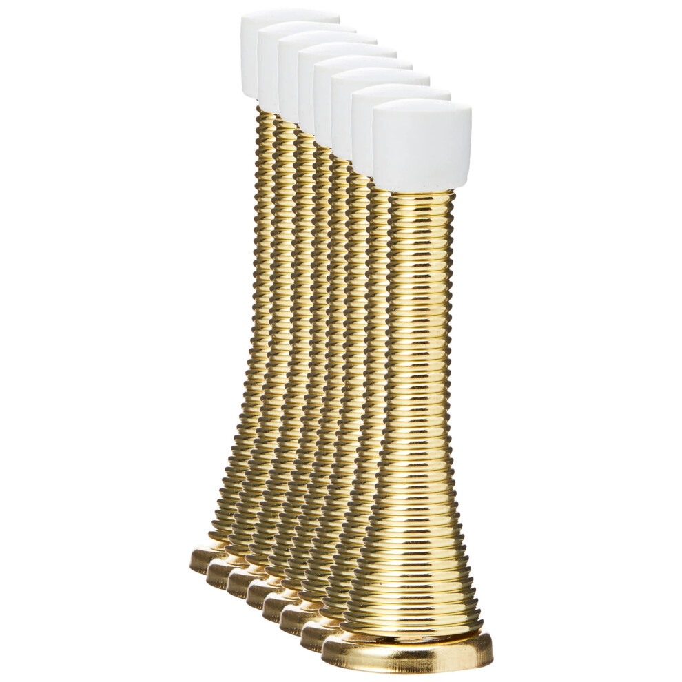 Merriway Bh01171 (8 Pcs) Eb Brass Plated Spring Door Stops - Pack Of 8 Pieces 5051226621611