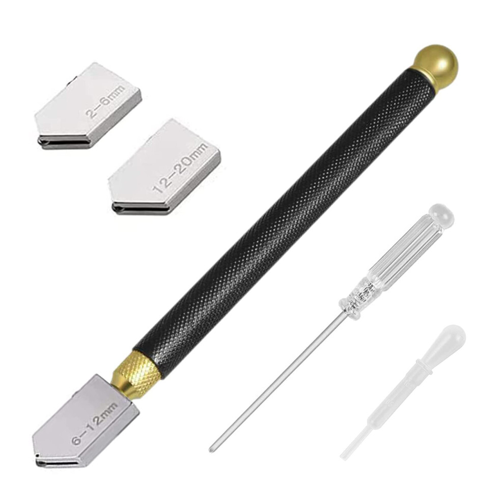 Ijizuo Glass Cutter Kit - Professional 2Mm-20Mm Cutting Head, Oil Feed Carbide Tip For Glass, Tiles, Mirror, Mosaic 5051226596537