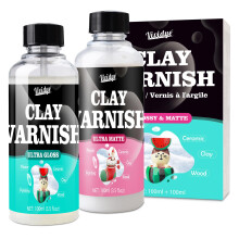 Air Dry Clay Glaze, 2x100ml High Gloss ＆ Matte Varnish Sealant, Ultra Gloss Pottery Glaze, Prevent Scratch Resistant, Yellowing, Waterproof