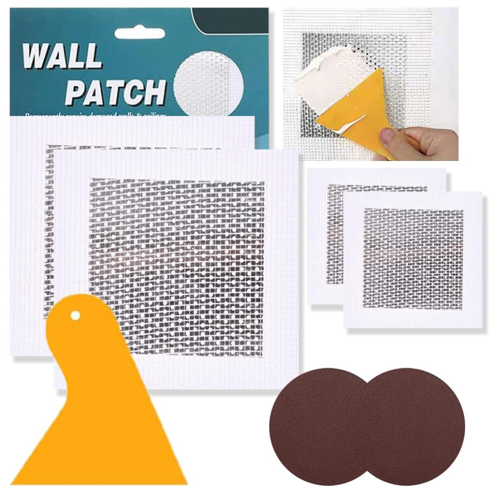 Wall Repair Patch, 7 Pcs Plasterboard Patch, 2/4 Inch Drywall Patches Repair Kit For Repairing Holes, Cracks, Ceilings Filler 5051226560736