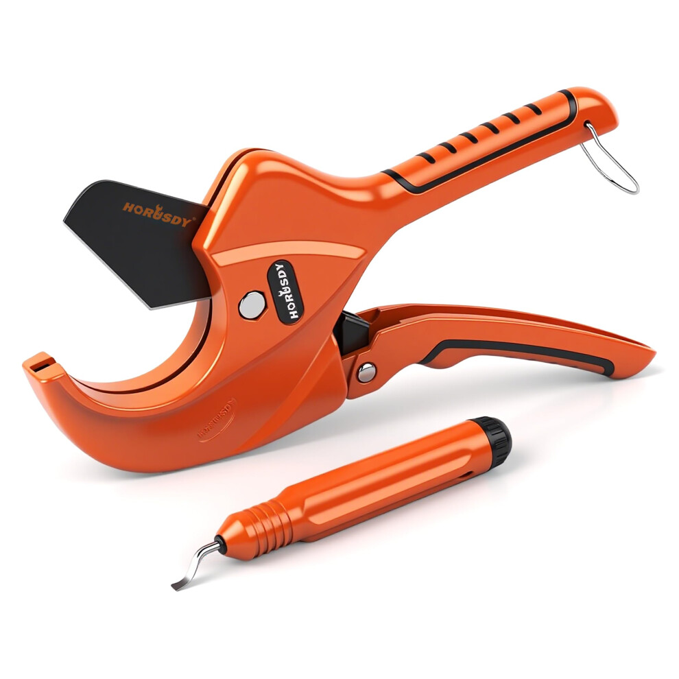 Horusdy 2-1/2" Ratchet Pvc Pipe Cutter For Pex,Pvc,Ppr And Plastic Hoses, Sk5 Steel Blades Ratcheting Pipe Cutter Tool For Home Repairs And Plumbers 5051226567650