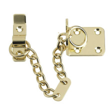 XFORT Polished Brass Door Chain, Narrow Design Limiter, External & Internal Restrictor for Wooden & UPVC Doors