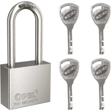 304 Stainless Steel Padlock with Same 4 Keys, Long Shackle Outdoor Heavy Duty Padlock Waterproof, Anti-Rust - Ideal for Garden Shed, Garage, Fence