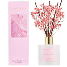 COCORRÍNA Reed Diffuser Set, 200ml Himalayan Salt & Rosewater Scented Diffuser with Sticks Home Fragrance for Bedroom Bathroom Living Room