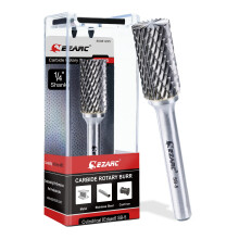 EZARC SB-5 Tungsten Carbide Burr with 1/4”Shank - Double Cut Rotary File Cylinder End Cut, Cutting Burrs Die Grinder Bit for Steel Metal Working
