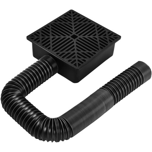 DKIEI Square Catch Basin Drain Kit, Catch Basin Downspout, No Deep Dig Required, Pipe Stretched Length 155cm