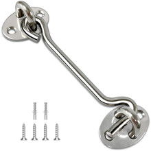 TOPYWMSP Hook and Eye Latch 1Pcs 6 Inch Stainless Steel Cabin Hook for Door,Gate,Window(150mm)