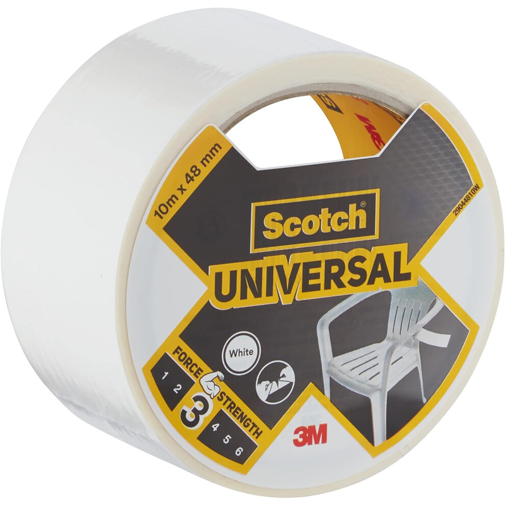 Scotch Universal Duct Tape - 1 Roll, 10 M X 48 Mm, Indoor Use, Strong Adhesive, Durable, Waterproof For Long-Lasting Repairs