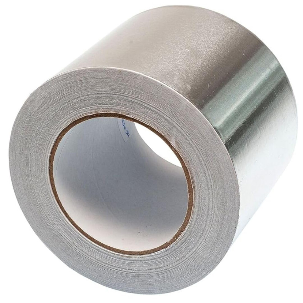 Gocableties Aluminium Foil Tape, 100Mm (4") X 50M, Adhesive Insulation Tape For Insulating, Hvac Repair, Sealing Ducts, And Pipework, 1 Roll 5051226632679