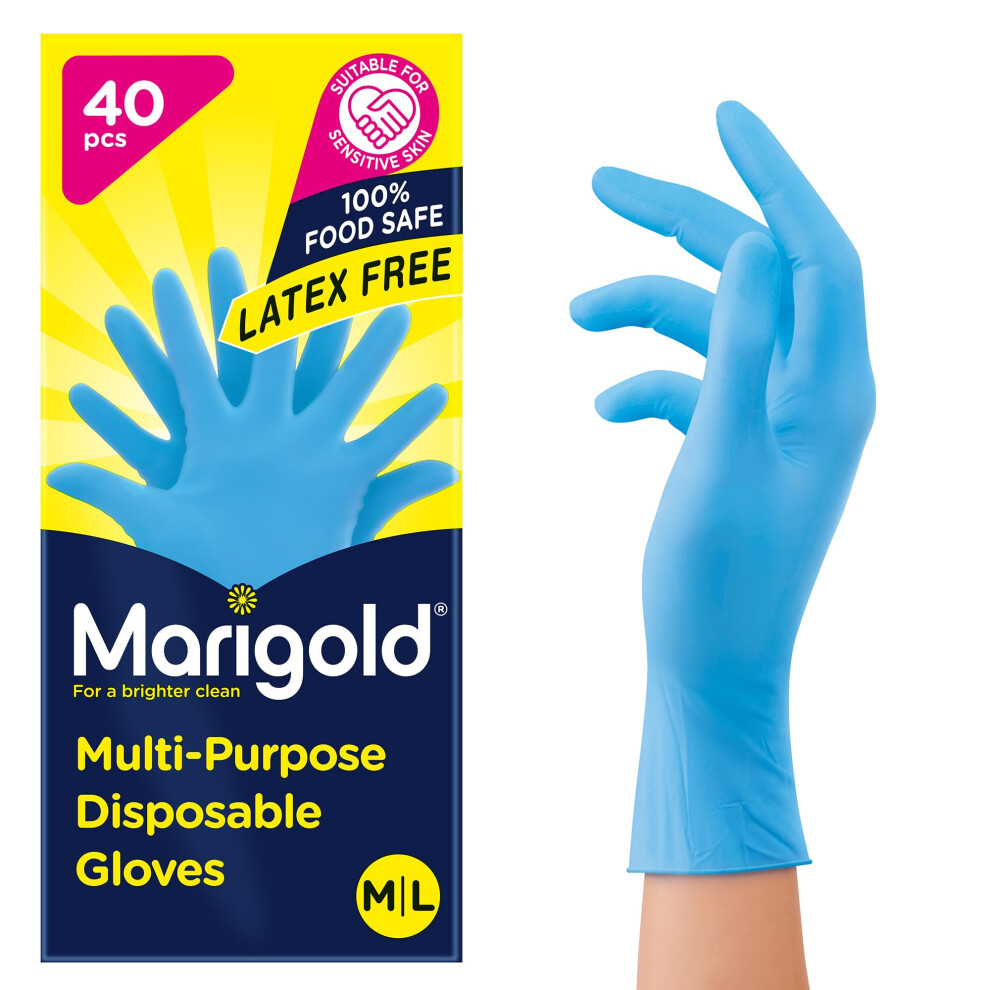 Marigold Disposable Gloves: Powder Free, Latex Free, Food Safe, Multi-Purpose Disposable Gloves - Perfect For Safe, Hygienic And Versatile Use 5051226610219