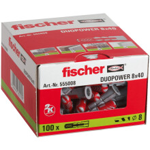 Fischer Wall Plug, Red/Grey, 8 x 40 mm