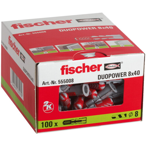 Fischer Fischer Wall Plug, Red/Grey, 8 x 40 mm