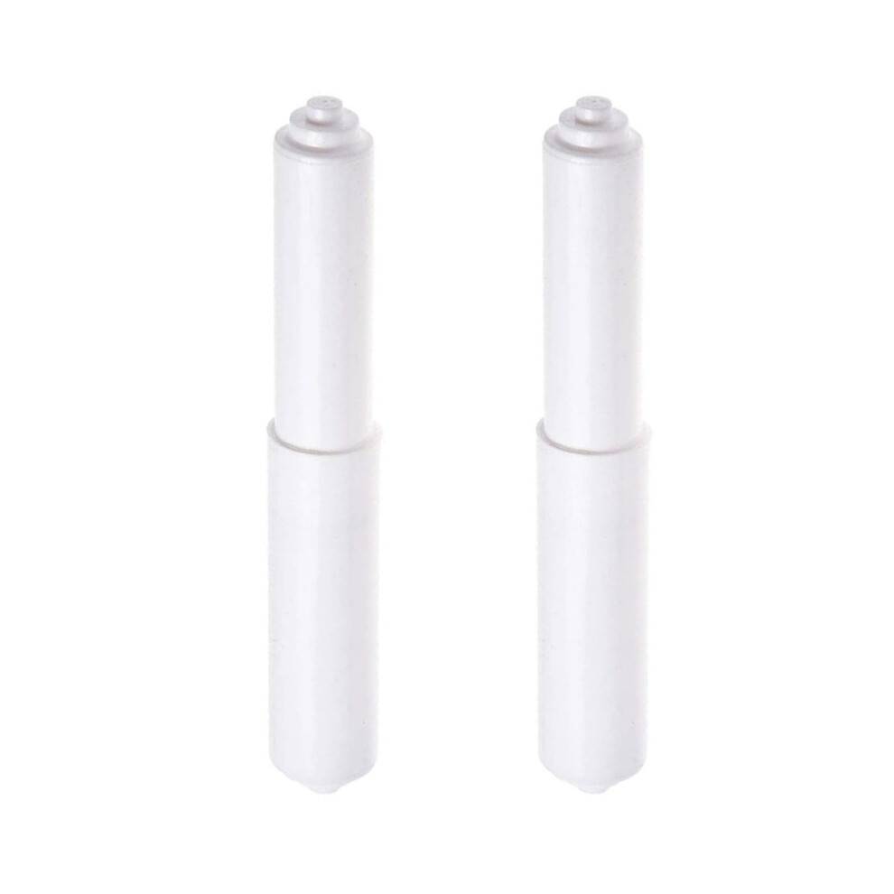Toilet Paper Holder Rollers, 2Pcs White Toilet Roll Holder, Plastic Toilet Tissue Roll Holder Insert Spring Loaded Bathroom Replacement Roller 5051226565021