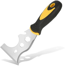 13-in-1 Painters Tool, Stainless Steel Multi Scraper Includes Roller, Straight and Curved Scrapers for Fast Paint and Wallpaper Removal
