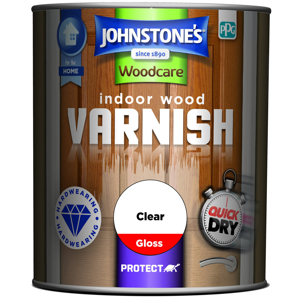 Johnstone's Woodcare Indoor Wood Varnish - Clear 750Ml