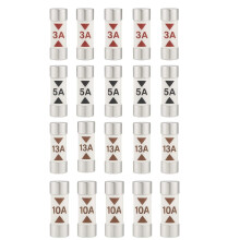 20 x Mixed Household Ceramic Plug Fuses – 3A, 5A, 10A & 13A – Replacement Electrical Fuses for Domestic Mains Plugs, Appliances & Everyday Use