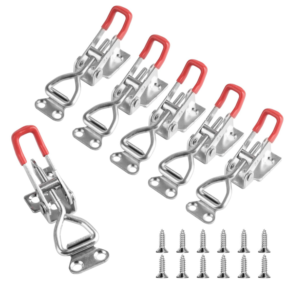 6 Pcs Toggle Clamp Latch, Metal Toggle Latch, Adjustable Toggle Catch Latch Clasp 5051226569180