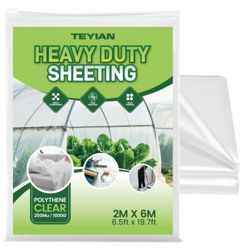 2 x 6M Heavy Duty Polythene Plastic Sheeting Thickened Plastic Dust Sheets Garde