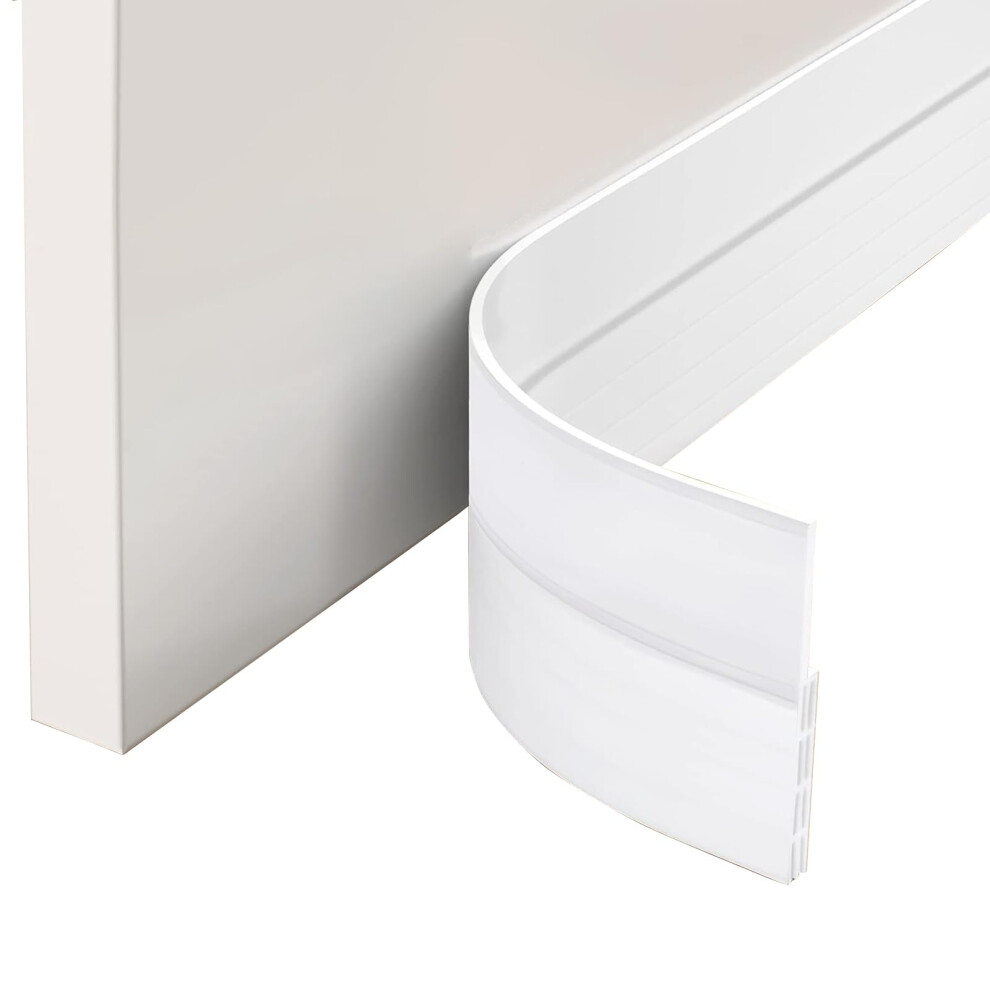 Extsud Adhesive Under Door Sweep Weather Stripping Soundproof Rubber Bottom Seal Strip Draft Stopper Draught Excluder, 100X5cm (White) 5051226609633