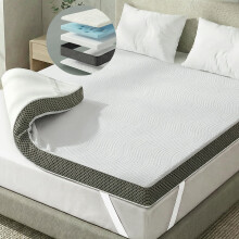 Degrees of Comfort Memory Foam Mattress Topper Double Size, 8cm Thick Hypoallergenic Toppers with Airflow Mesh and Soft, Washable