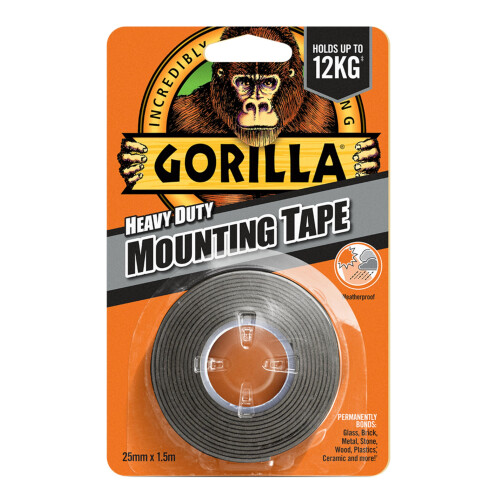 Gorilla Gorilla Heavy Duty Mounting Tape Black 1.5m