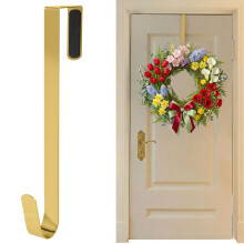 SR ESSENTIALS Wreath Hanger for Front Door 12 Inch – Heavy Duty Over Door Hook for Wreaths, Coats & Bags, Metal Door Hanger for Wedding, Easter