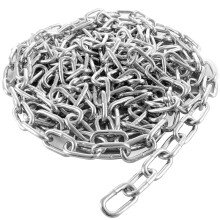 ASelected 5M Heavy Duty Galvanized Stainless Steel Chain 5MM Links, Gate Chain Lock for Outdoor Fences, Pet Cages, Horse Goat Cow Corral Supplies, Si