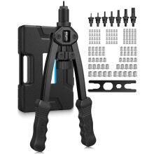 eSynic Hand Rivnut Tool Kit 13'' Heavy Duty RIV Nut Gun Set Nut Riveter with 100Pcs Threaded Rivet Nuts M3 M4 M5 M6 M8 M10 M12