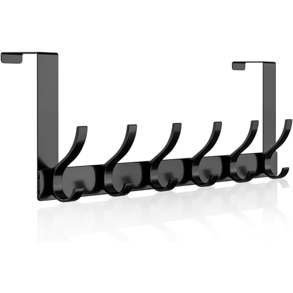 Lmytdo Over Door Hook, Heavy Duty Stainless Steel Over Door Hanger With Rust Resistant Finish - 12 Hooks 5051226603105