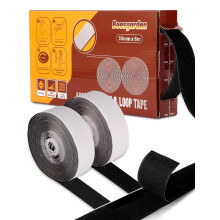 Beesgarden Heavy Duty Hook and Loop Adhesive Tape 30mm x 6m with Dispenser, Extra Strong Double Sided Stick On Tape for Room Décor & Home