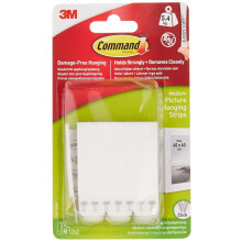 Command Picture Hanging Strips, Standard - 12 Pairs (24 Strips) Adhesive Strips, White - Damage Free Hanging for Pictures, Frames, Mirrors, Wall déco