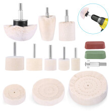 Car Polishing Pads for Drill,Heatigo 14 PCS Buffing Pad Polishing Wheel Mop Kits with 2 PCS Rouge Compound