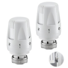 2 PCS Thermostatic Radiator Valve Head, M30 x 1.5 TRV Replacement Head with 5 Setting Auto Temperature Control