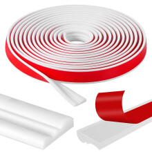 Starvortex Peel and Stick Wall Moulding Panels, 7m x 2.79cm Dado Rail Self Adhesive, Decorative Door Moulding Kits for Internal Doors White