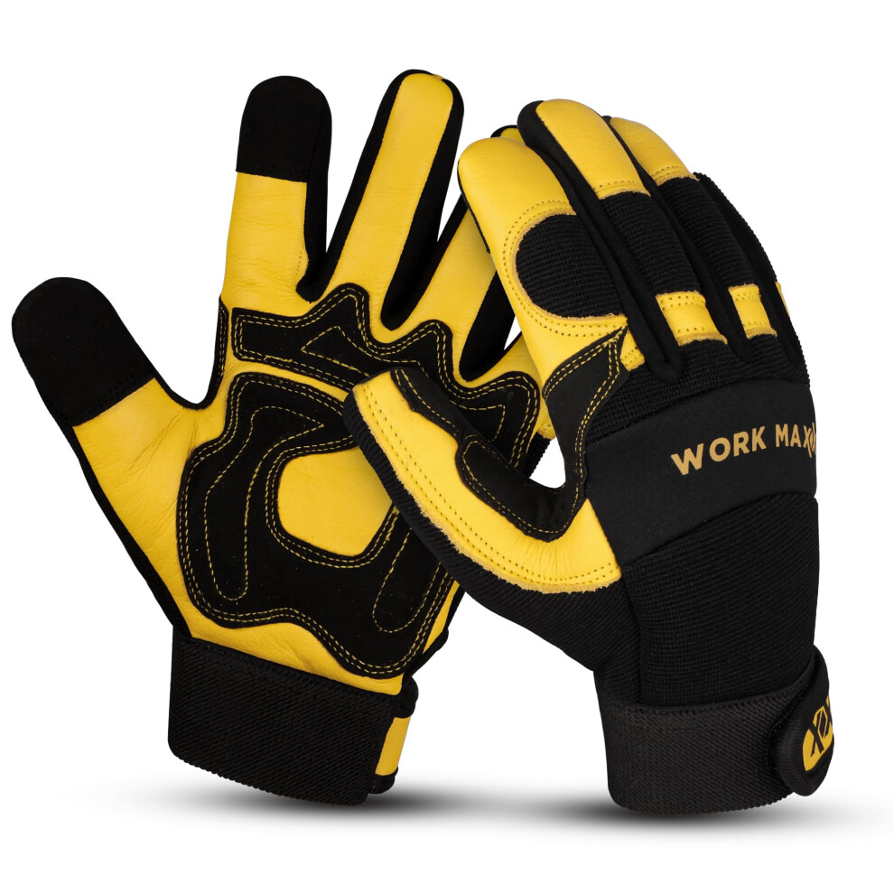 Workmaxx Gardening Working Gloves Garden Thorn Proof Flexible Heavy Duty Leather Mechanic Utility Dexterity Breathable Construction Gloves For Work 5051226599651