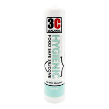 3C Sealants Hygienic Food Safe Silicone Sealant 300ml Snow White - Low Odour, Neutral Curing, Cold & Clean Room, Anti-Mould