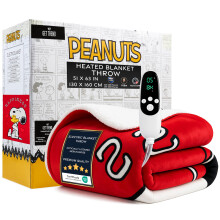 Get Trend Peanuts Snoopy Electric Blanket 130x160cm, Single Size Soft & Luxurious Sherpa Fleece Heated Blanket