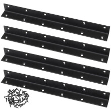 4 Pcs Angle Brackets for Wood, Corner Brackets for Raised Garden Bed, Black Metal L Brackets for Gardens
