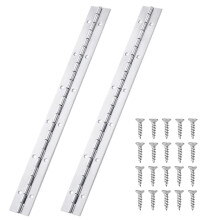 GRVICH 2 Pcs 12 Inch Continuous & Piano Hinges with 24pcs Screws, Stainless Steel Continuous Hinge with Holes