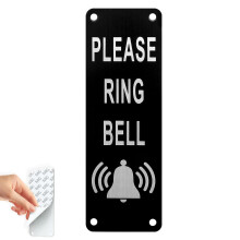 Please Ring The Bell Sign With Metal Aluminum Plate, Black Ring Doorbell Sticker 50 * 150mm, Door Signs Personalized