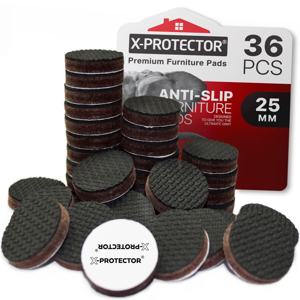 Floor Protector Pads X-Protector Â Non Slip Pads - Premium 36 Pcs 25Mm Furniture Pads! Rubber Pads - Rubber Feet For Furniture Feet 5051226586477