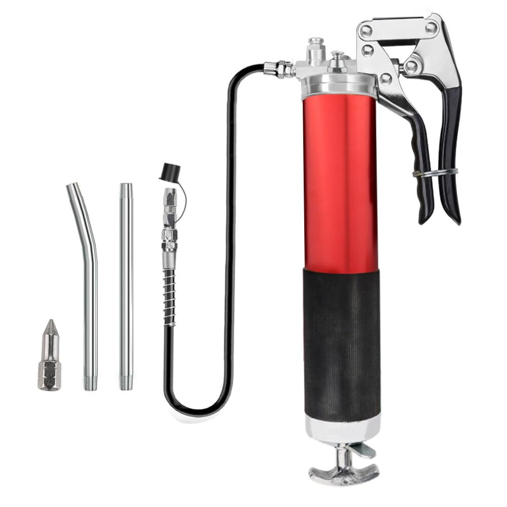 Grease Gun, 7000 Psi Heavy Duty Pistol Grip Grease Gun 400Cc Kit With Flexible Hose, Rigid Tubes And Nozzles 5051226566820
