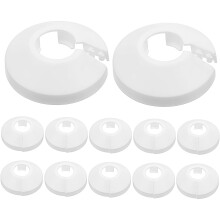 Solihigh 12 PCS Plastic Radiator Pipe Covers White Pipe Collars for 15mm Diameter Tubes, Decorative Trunking Sleeves