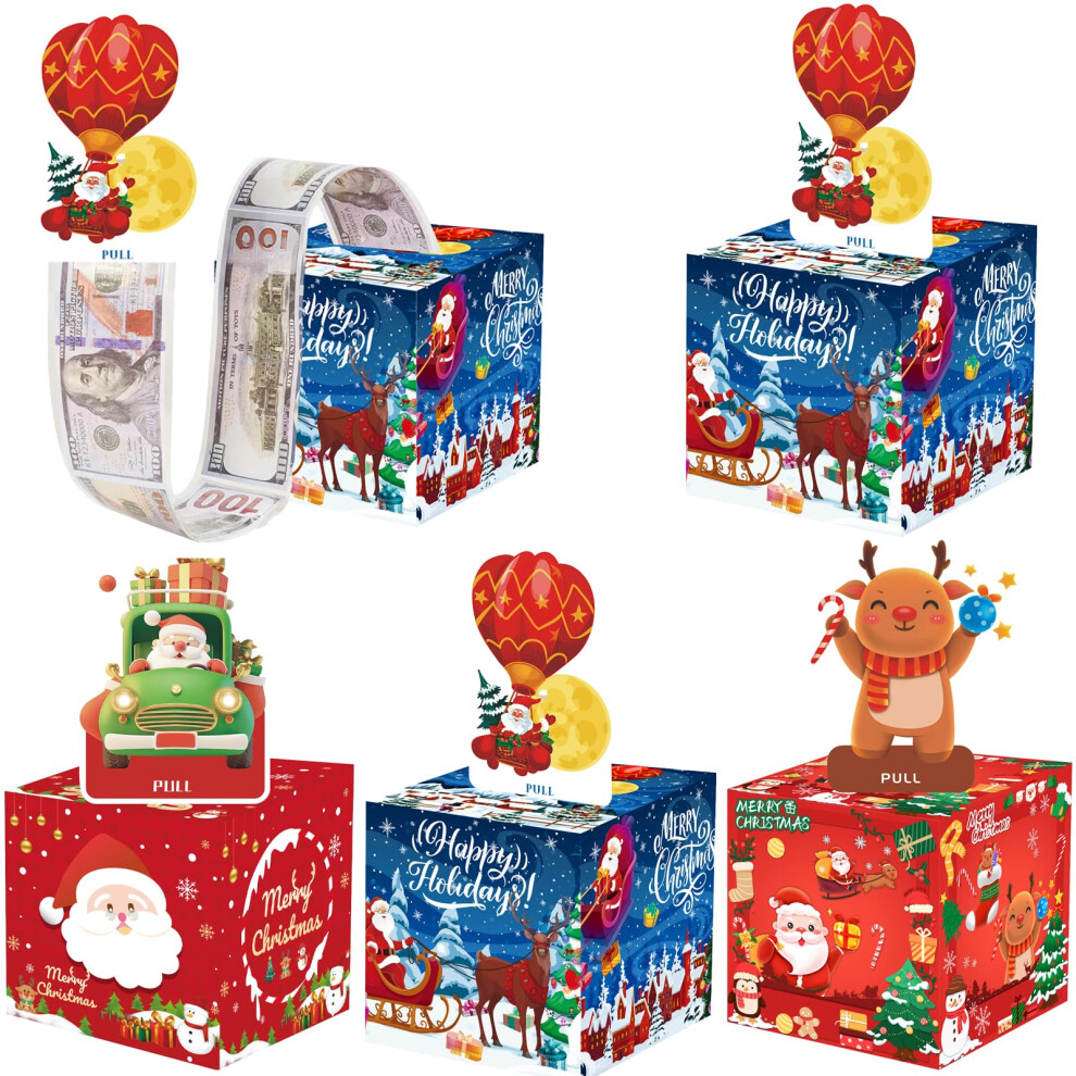 Christmas Money Box For Cash Gift, 4 Styles Xmas Pull Surprise Money Gift Boxes For Adults 5051226579776