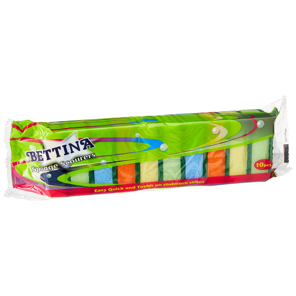Homesmith Pack Of 40 Sponge Scourer Washing Up Colourful Sponges, Mix Colours 5051226667824